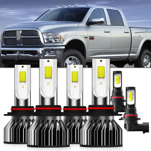 Miniatura 8 de Compatible con DODGE RAM 1500 2500 3500 2003 2004 2005 Bombilla de luz 9007/hb5 haz alto Luz baja, Paquete de 4