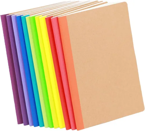 Miniatura 8 de Paquete de 24 cuadernos de papel kraft A5, diarios rayados, diarios de escritura a granel, cuadernos temáticos con papel grueso, 60 páginas, 30