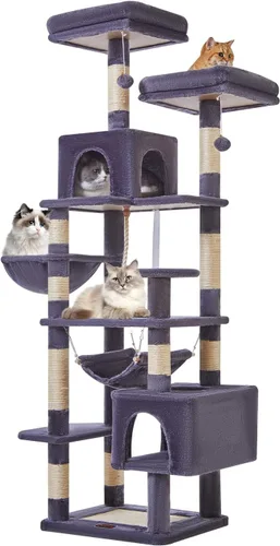 Miniatura 10 de Taoqimiao Árbol para gatos, torre para gatos de 68 pulgadas para gatos de interior, condominio para gatos de varios niveles de felpa con 6 postes