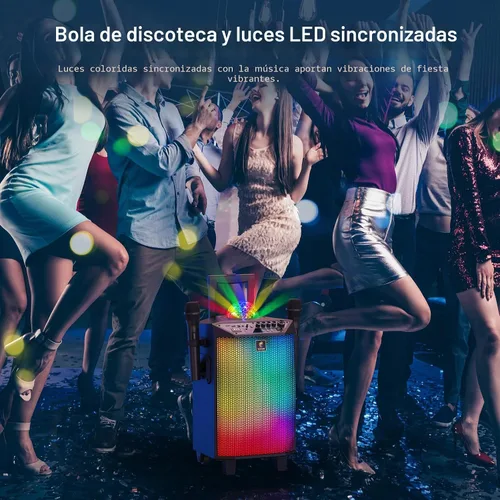 Miniatura 3 de Máquina de karaoke inalámbrica para adultos, sistema PA TONOR portátil con Bluetooth, altavoz para cantar con dos micrófonos inalámbricos, bola
