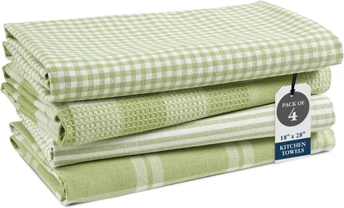 Miniatura 41 de LANE LINEN Juego de 6 paños de cocina de algodón para secar platos, 18 x 28 pulgadas, absorbentes, de secado rápido, color beige 07: Amarillo