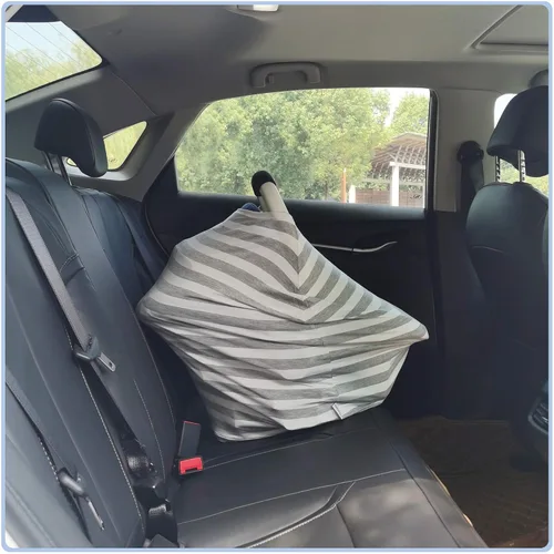 Miniatura 6 de Fundas de asiento de automóvil para bebés – Funda de lactancia multiusos, toldo para asiento de automóvil, fundas de lactancia, bufandas de Gris a
