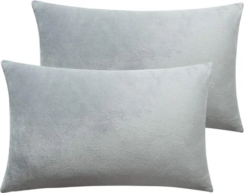Miniatura 14 de NTBAY - Fundas de almohada de terciopelo con cierre para niños pequeños, 2 unidades, acogedoras, de lujo, de franela y felpa, para viajes, 33 x 46