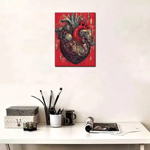 Miniatura 2 de TUMOVO Pintura mecánica de diamantes de corazón DIY 5D, kit de numeración, anatomía humana, cristal de diamantes de imitación, obra de arte mágica