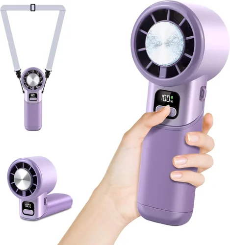 Miniatura 8 de Ventilador turbo portátil de alta velocidad con enfriador de hielo, pantalla LED, ventilador recargable de 3600 mAh, hasta 9 horas