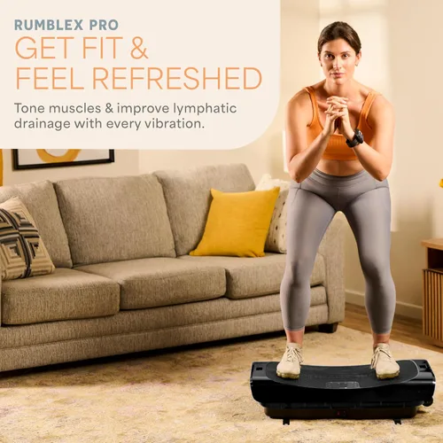 Miniatura 2 de Lifepro 4D Vibration Plate Exercise Machine — Triple Motor, 7 Presets, 60 Speeds Rumblex Plus/Pro Vibrating Platform with Wrist Remote — Whole Body