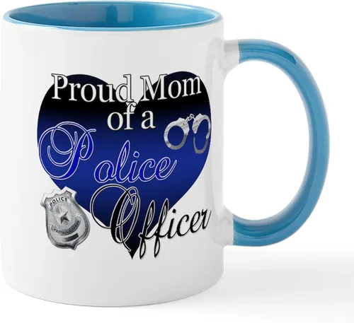 Miniatura 61 de CafePress Taza de café de cerámica de 11 oz (11.0 fl oz) de Police Mom