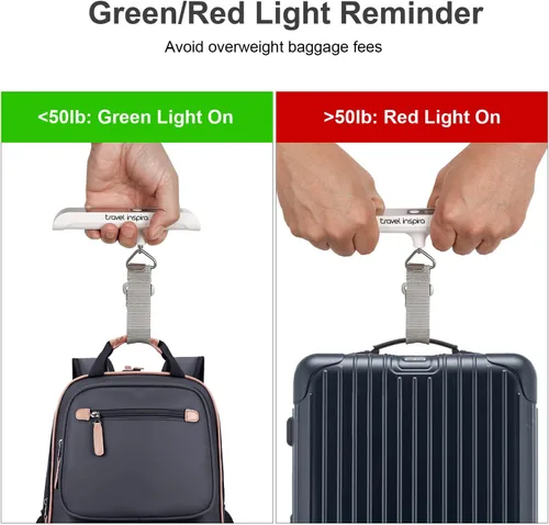 Miniatura 4 de travel inspira Báscula de equipaje, báscula digital portátil para equipaje colgante para viajes, báscula de peso de maleta con pintura de goma, 110