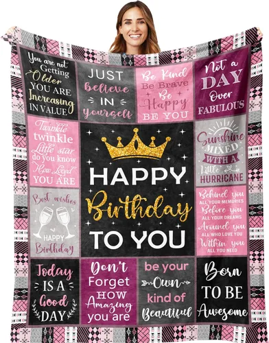 Miniatura 15 de Amonee-YL Regalos de 70 cumpleaños para mujeres, regalos para mujer de 70 años, mantas de regalo de cumpleaños de 70 50"X60", mejores regalos