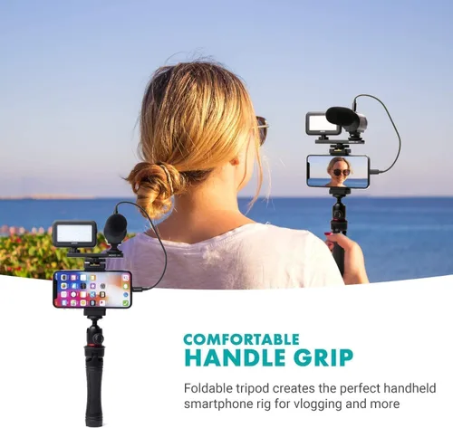 Miniatura 7 de Movo iVlogger - Kit de vlogging para iPhone con trípode de tamaño completo – Kit de inicio de YouTube compatible con Lightning para creadores