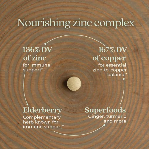 Miniatura 3 de New Chapter Suplemento de zinc, complejo de zinc fermentado, un diario para apoyo inmunológico + salud de la piel, fórmula de equilibrio mineral
