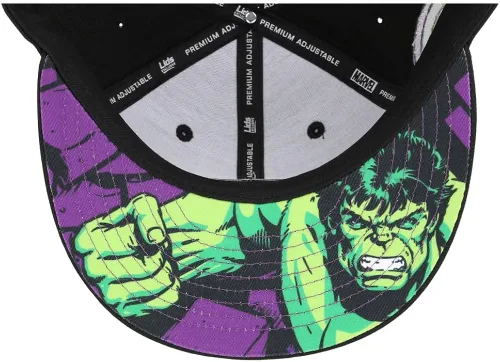 Miniatura 7 de Marvel 60th Anniversary Comic UV Adjustable Snapback Flat Bill Cap blk