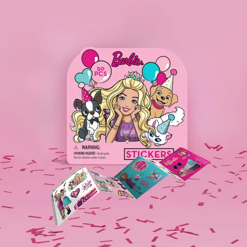 Miniatura 5 de Megatoys Juego de regalo de fiesta de cumpleaños de Barbie, caja de lata, estuche de lápiz, calcomanías, collar de cumpleaños, felpa y sombrero