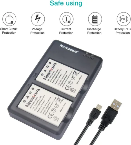 Miniatura 5 de Newmowa Batería de repuesto EN-EL5 (paquete de 2) y kit de cargador USB dual para Nikon Coolpix 3700, 4200, 5200, 5900, 7900, P3, P4, P80, P90