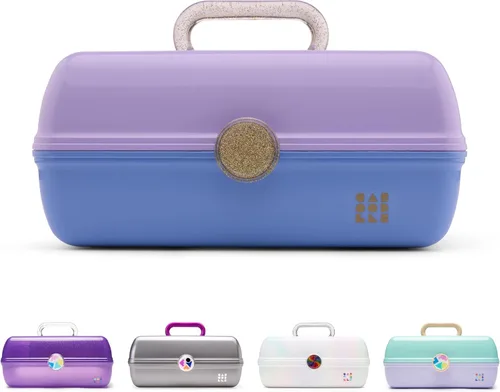 Miniatura 30 de Caboodles On-The-Go Girl - Caja de maquillaje para chicas, dos tonos violeta sobre brillo plateado, caja organizadora de maquillaje de plástico