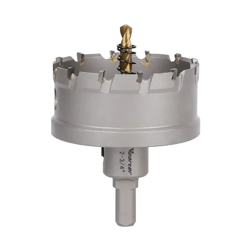 Miniatura 49 de Sierra perforadora de carburo de 1-1/2 pulgadas (1.496 in) para metal duro, cortador de agujeros con punta de carburo de tungsteno con broca piloto