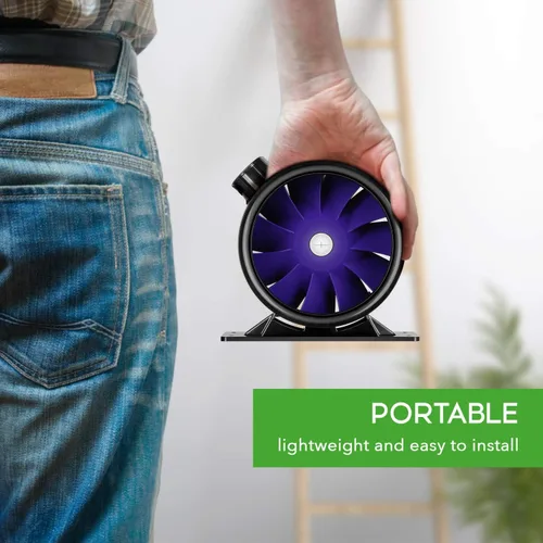 Miniatura 7 de iPower Ventilador de refuerzo de ventilación de 6 pulgadas y 300 CFM con cable de alimentación a tierra, soplador de escape silencioso en línea