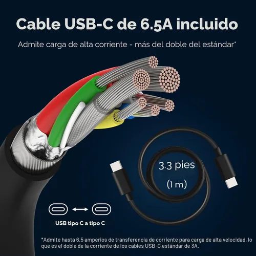 Miniatura 8 de Motorola TurboPower - Cargador de pared USB-C de 68 W + cable de 3.3 pies de 6.5 amperios, más rápido para Moto G Stylus (2025), Motorola Razr+