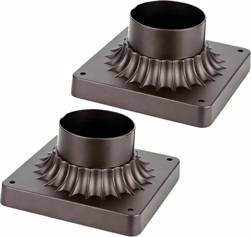 Miniatura 8 de Base de luz de poste para exteriores de 3 pulgadas, base de montaje en muelle negro, base de poste de lámpara cuadrada universal, adaptador