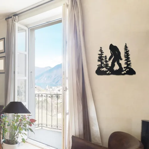 Miniatura 5 de Demissle Bigfoot Sasquatch Regalo Decoración Bigfoot Arte de Pared Big Foot Letrero Regalo para Hombres 15.7 x 11 Pulgadas Letrero de Metal