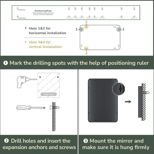 Miniatura 7 de TokeShimi Espejo de Tocador de Baño Dorado de 36 x 36 Pulgadas para Pared, Espejo Rectangular con Marco de Metal Mate Cepillado de Aleación de Oro