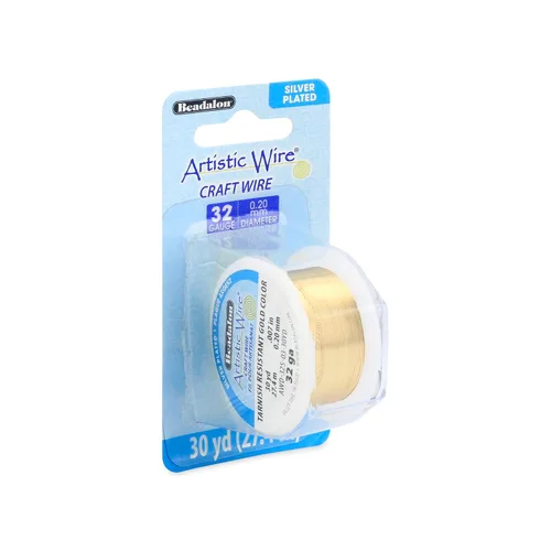 Miniatura 23 de Artistic Wire Alambre de Cobre Coloreado Plateado en Plata Resistente al Deslustre para Manualidades y Envolver Joyería, Resistente al Deslustre