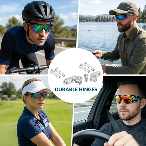 Miniatura 4 de GoLight Polarized Wraparound Sports Sunglasses for Men & Women – UV400, Anti-Glare, Lightweight Frame with Metal Hinges