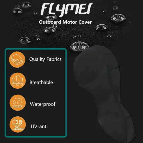 Miniatura 5 de FLYMEI Cubierta de motor fuera de borda marina para Mercury Yamaha Honda 5 8 HP, protector completo de motor de barco con cremallera, tela Oxford