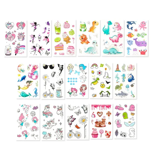 Miniatura 9 de 150+ Tatuajes temporales que brillan en la oscuridad para niñas – Envueltos individualmente, impermeables, brillan en la oscuridad – Temas