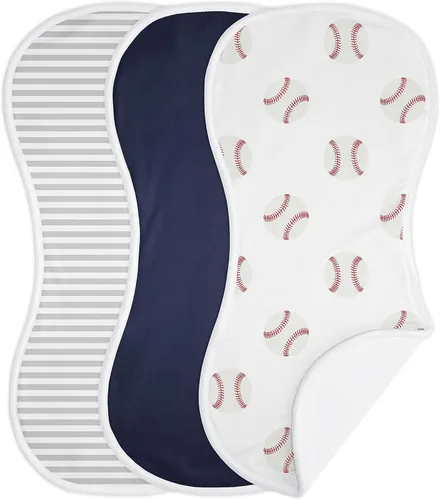 Miniatura 9 de Sweet Jojo Designs Blue Jungle Sloth - Juego de 3 paños absorbentes para eructos para bebé, recién nacido, turquesa, gris y verde, tropical, género