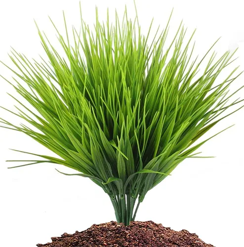Miniatura 39 de Arbustos artificiales, plantas de plástico, hojas de helecho, hierba persa, simulación, arbustos falsos, al aire libre, interior, hogar, jardín