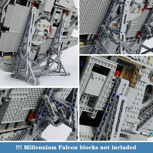 Miniatura 3 de Kyglaring Soporte de exhibición vertical para Lego Ultimate Millennium Falcon 75192, juego de modelos de bloques de construcción, kit