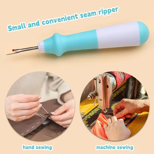 Miniatura 7 de Juego de 5 piezas de desgarrador de costuras de agarre ergonómico, juego de desgarradores de costuras verdes para coser, herramienta de eliminación