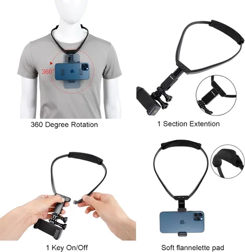 Miniatura 4 de Pellking POV/Vlog - Kit de montaje para correa de cabeza para teléfono inteligente, compatible con teléfonos inteligentes iPhone Samsung, Hero 9, 8