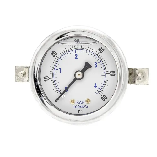 Miniatura 12 de PIC Gauges 203L-204A Manómetro relleno de glicerina con abrazadera en U con carcasa SS/bisel, internos de latón, lente de PC, dial de 2 pulgadas