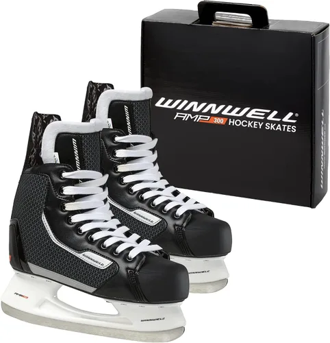 Winnwell Patines de hockey sobre hielo AMP300 | Tallas de patinaje para personas mayores, jóvenes, jóvenes | Chicos, niñas, jóvenes, hombres y
