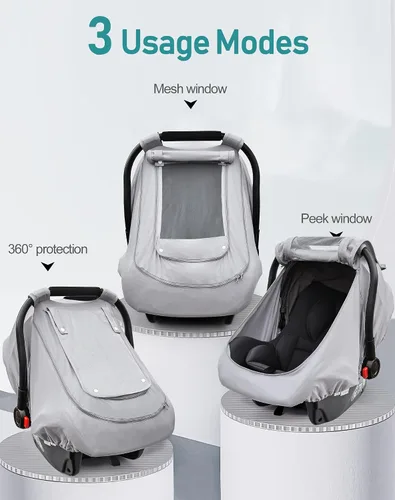Miniatura 5 de Funda de asiento de automóvil para bebé para verano/primavera, funda de asiento de automóvil 100% algodón orgánico para bebés, cubierta de asiento