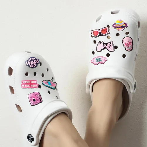 Miniatura 2 de IOKUKI 35 dijes rosados para zapatos para niñas y mujeres, decoración estética de zapatos para sandalias de zuecos, regalos de fiesta rosa