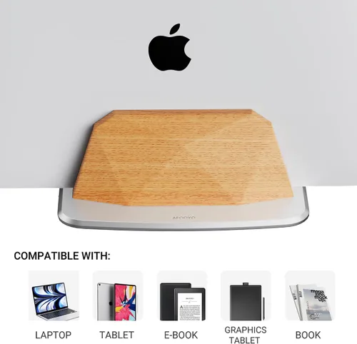 Miniatura 2 de AFOOYO Soporte vertical para laptop, soporte ajustable de madera para laptop, base de escritorio compatible con todos los MacBook, Surface