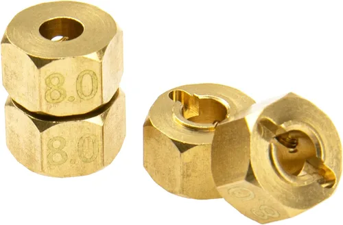Miniatura 4 de Adaptador de cubo hexagonal de latón de 0.472 in con pasadores de contrapeso compatible con Axial SCX10 90046 Tamiya CC01 D90 Redcat Gen7 1/10 RC