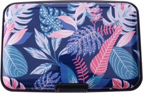 Miniatura 17 de Tarjetero de aluminio con bloqueo RFID para hombres y mujeres, elegante cartera de viaje con 7 ranuras, la mejor protección contra escaneos