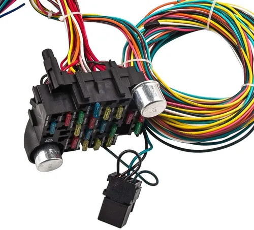 Miniatura 7 de Kit de arnés de cableado universal – 21 mazos de cableado de circuitos de color estándar kit de reemplazo para Chevy Mopar Hotrods Ratrods Ford
