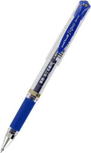 Miniatura 2 de Pluma de punta rodante Uni-Ball Signo UM-153, tinta de gel, con Punta amplia, de 1.0 mm, paquete de 3 unidades, Azul (Blue Ink) 3 Count