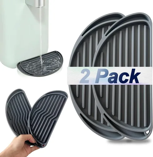 Bandeja de goteo con dispensador de agua, bandeja de goteo para máquina de café, almohadilla de desbordamiento para refrigerador, 2 unidades