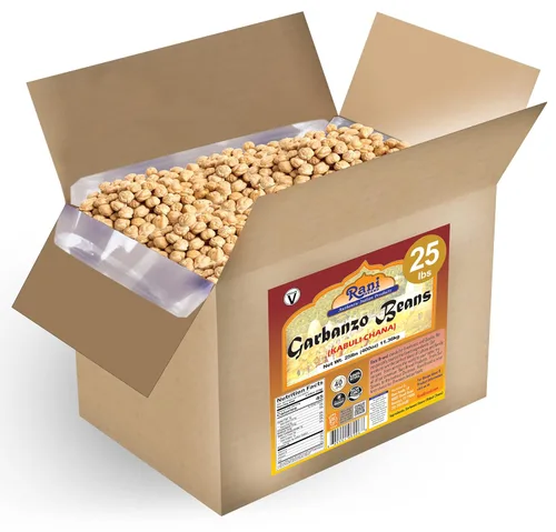 Miniatura 15 de Garbanzos Rani (Kabuli Chana) 128 onzas (8 libras) 3.63kg x paquete de 5 (total de 40 libras) a granel ~ Todo natural Vegano Sin gluten Sin