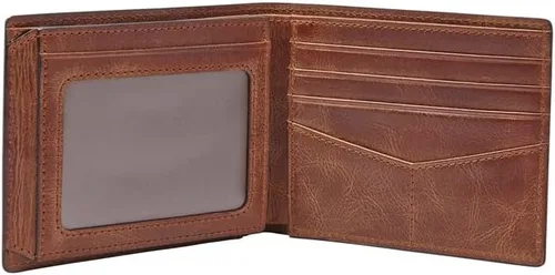 Miniatura 24 de Fossil Derrick - Cartera plegable de piel con bloqueo RFID y ventana de identificación abatible para hombre