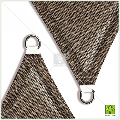Miniatura 3 de ColourTree 24' x 24' x 24' Toldo triangular marrón parasol de tela para sombra, toldo para patio, cochera - Bloqueo UV resistente a los rayos UV