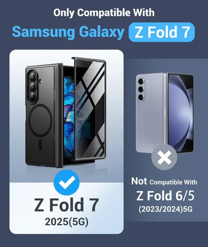 Miniatura 8 de BERFY Funda para Samsung Galaxy Z Fold 7 con Protector de Pantalla de Privacidad, [Compatible con MagSafe][Anti Espía] Soporte Plegable Oculto
