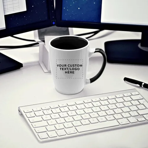 Miniatura 6 de DISCOUNT PROMOS Tazas de café personalizadas Java de dos tonos, 12 onzas, juego de 10/50/100 unidades personalizadas a granel para café, té
