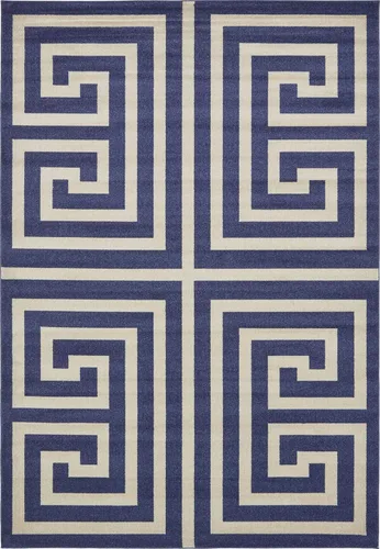 Miniatura 39 de Unique Loom Athens Collection - Alfombra clásica geométrica moderna con diseño de bordes, 3 pies 3 pulgadas x 5 pies 3 pulgadas, negro/beige